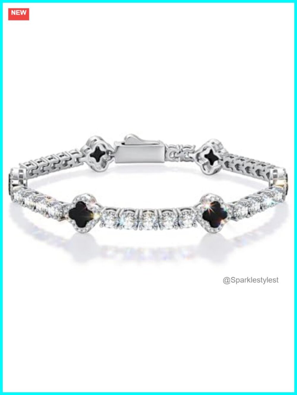 White Gold Plated Tennis Bracelet Cubic Zirconia Hand-Set 7 Inch